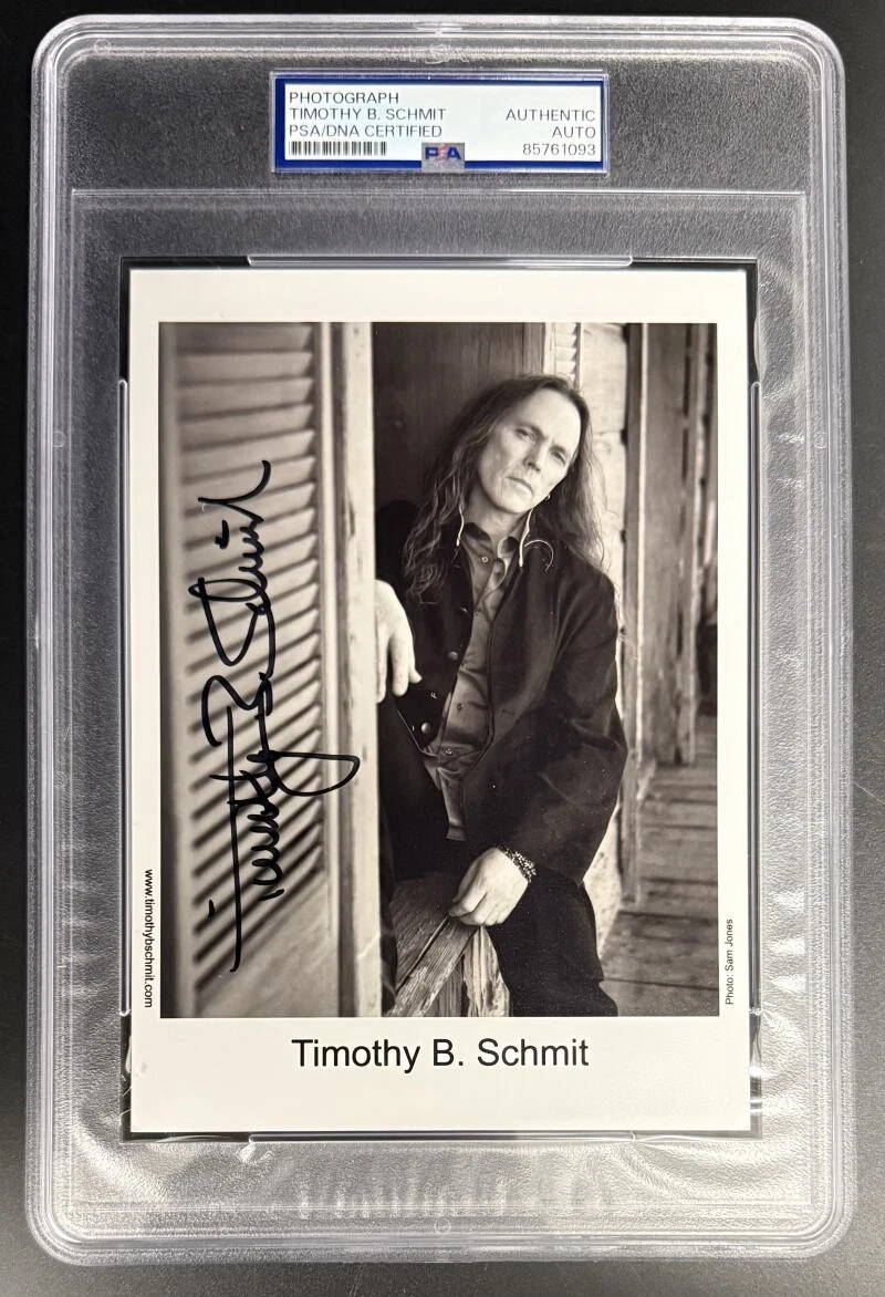 Timothy B. Schmit Eagles Signed Autograph PSA/DNA Slabbed Rare Photo Print COA A