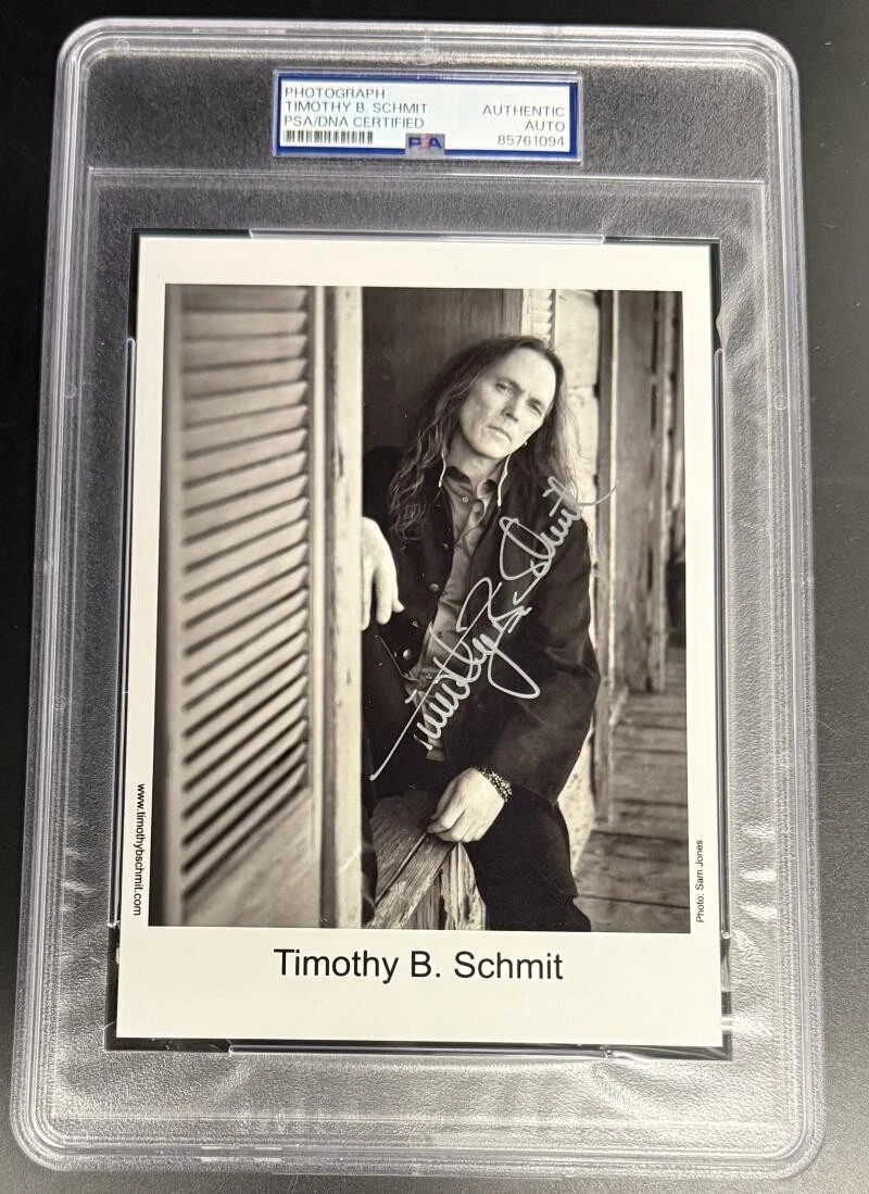 Timothy B. Schmit Eagles Signed Autograph PSA/DNA Slabbed Rare Photo Print COA B