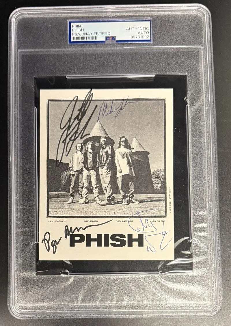 Phish Full Band Signed Autograph PSA/DNA Photo - Jon Fishman Trey Anastasio +2