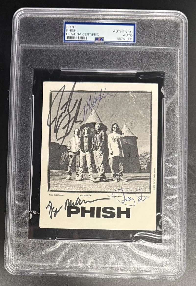 Phish Trey Anastasio Full Band Signed Autograph PSA/DNA Slab Photo Print COA F