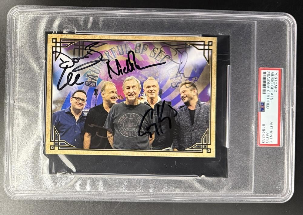 Nick Mason & 4 Music Greats Signed Autograph PSA/DNA Slabbed Photo Postcard COA