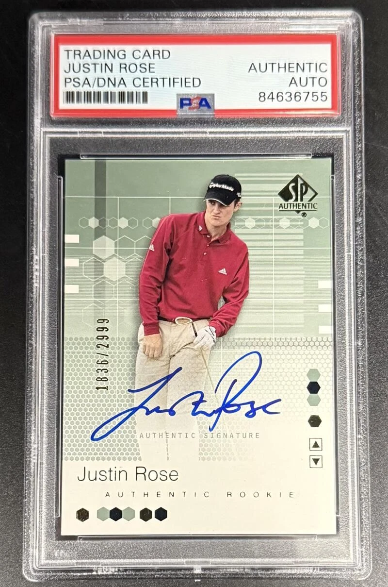 Justin Rose Signed Autograph PSA/DNA COA Slab Golf Champion Rookie Trading Card