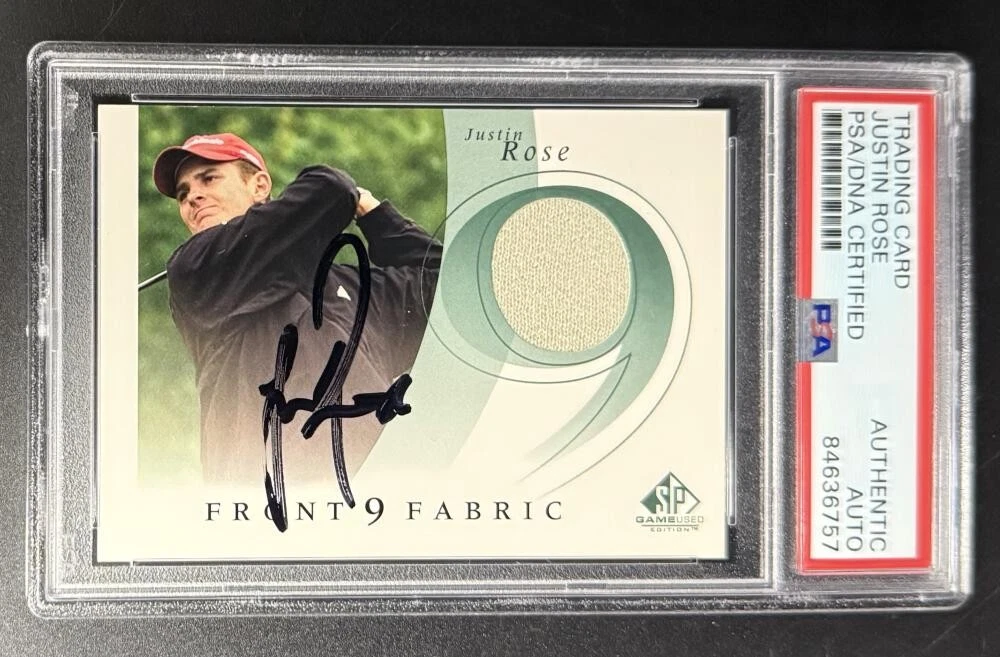 Justin Rose Signed Autograph PSA/DNA COA Slab Golf Champion Fabric Trading Card