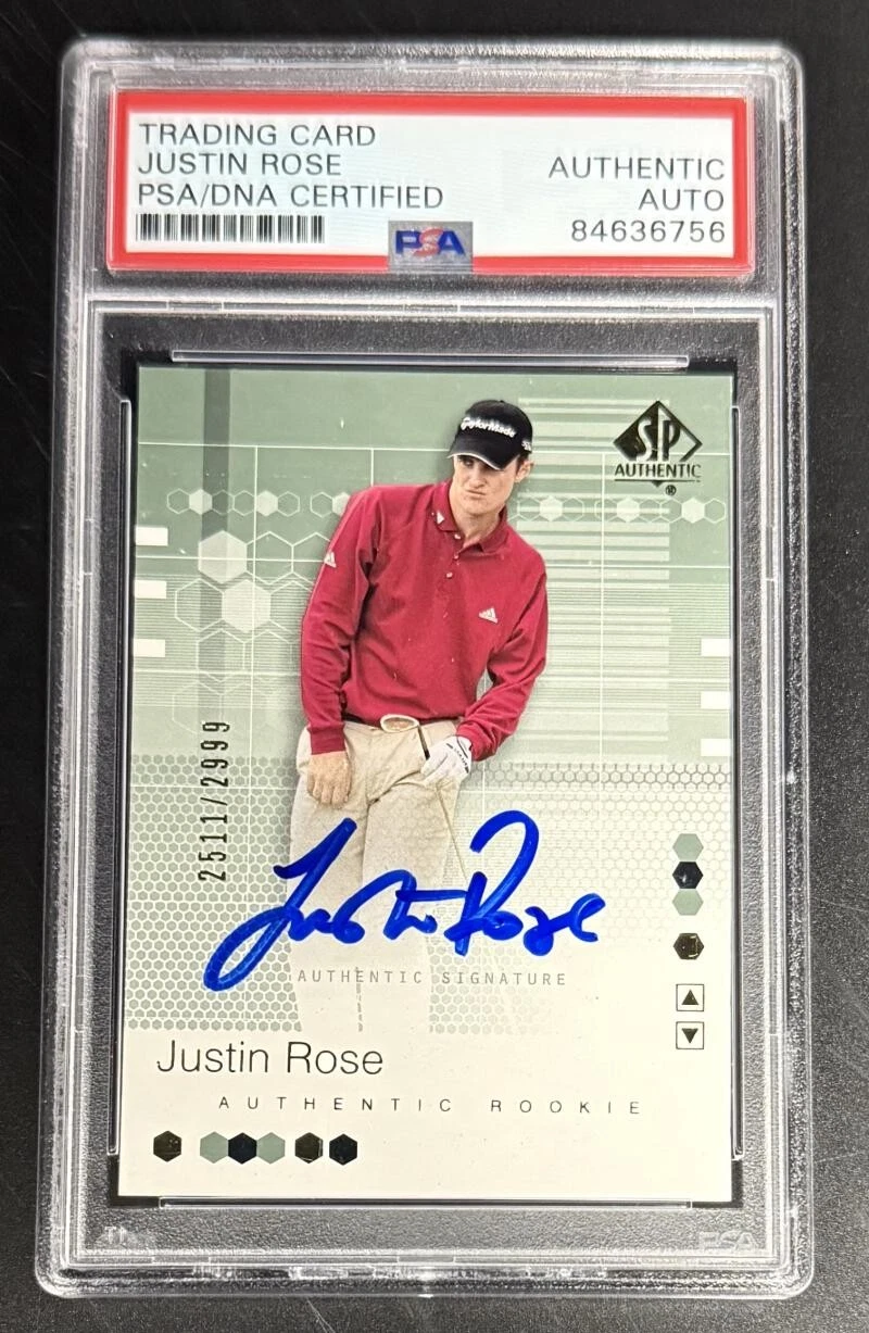 Justin Rose Signed Autograph PSA/DNA COA Slab Rookie Golf Champion Trading Card