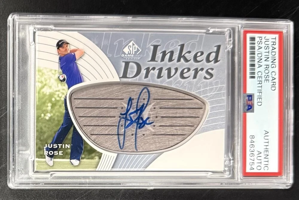 Justin Rose Signed Autograph PSA/DNA COA Slab Inked Drivers Golf Trading Card