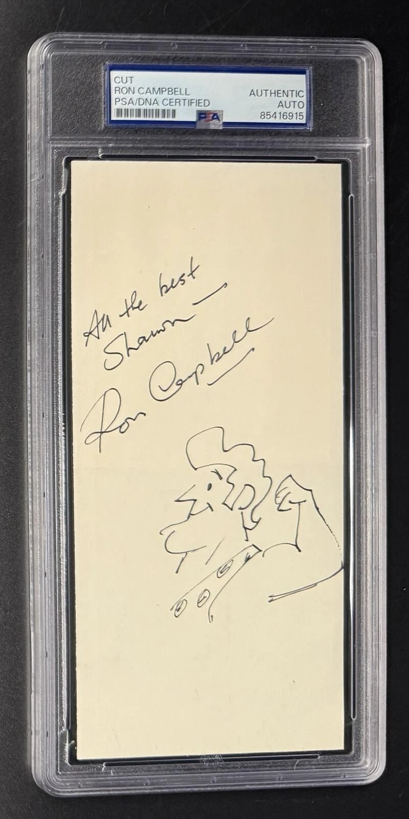 Ron Campbell Signed Autograph Slabbed Beatles Animator Sketch Cut PSA/DNA COA