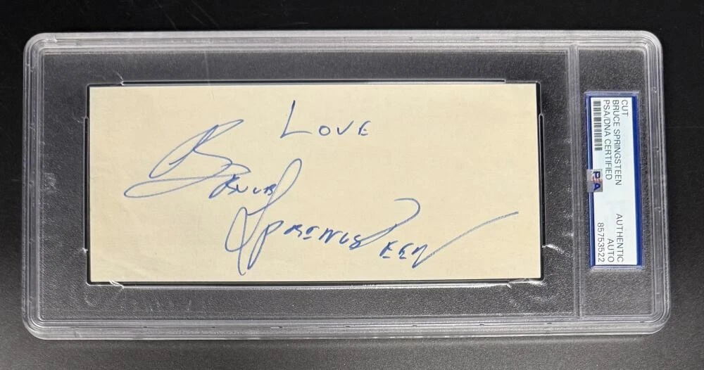 Bruce Springsteen Signed Autograph Full Vintage Signature Cut Card PSA/DNA COA