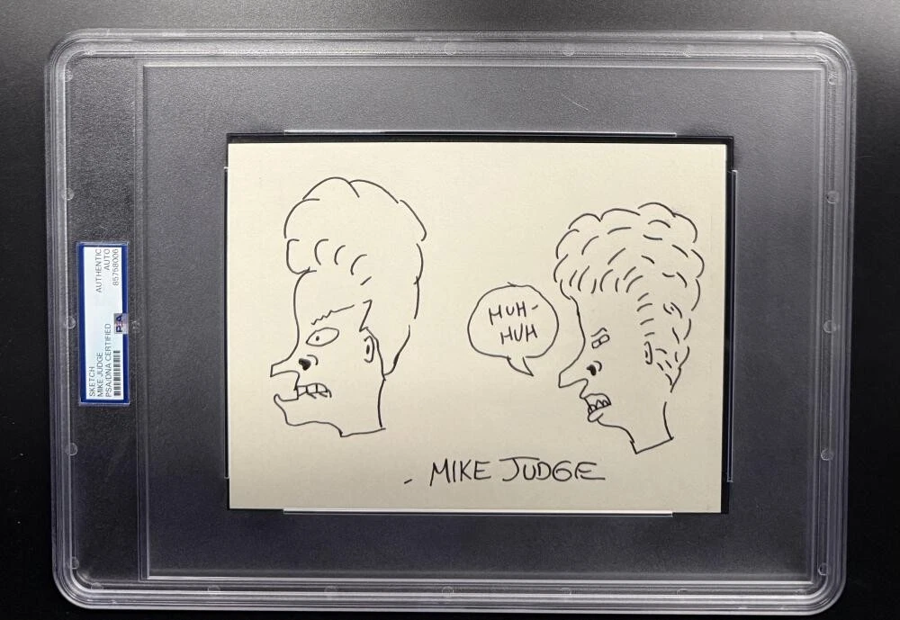 Mike Judge Signed Autograph PSA/DNA Rare Slabbed Beavis & Butthead Combo Sketch
