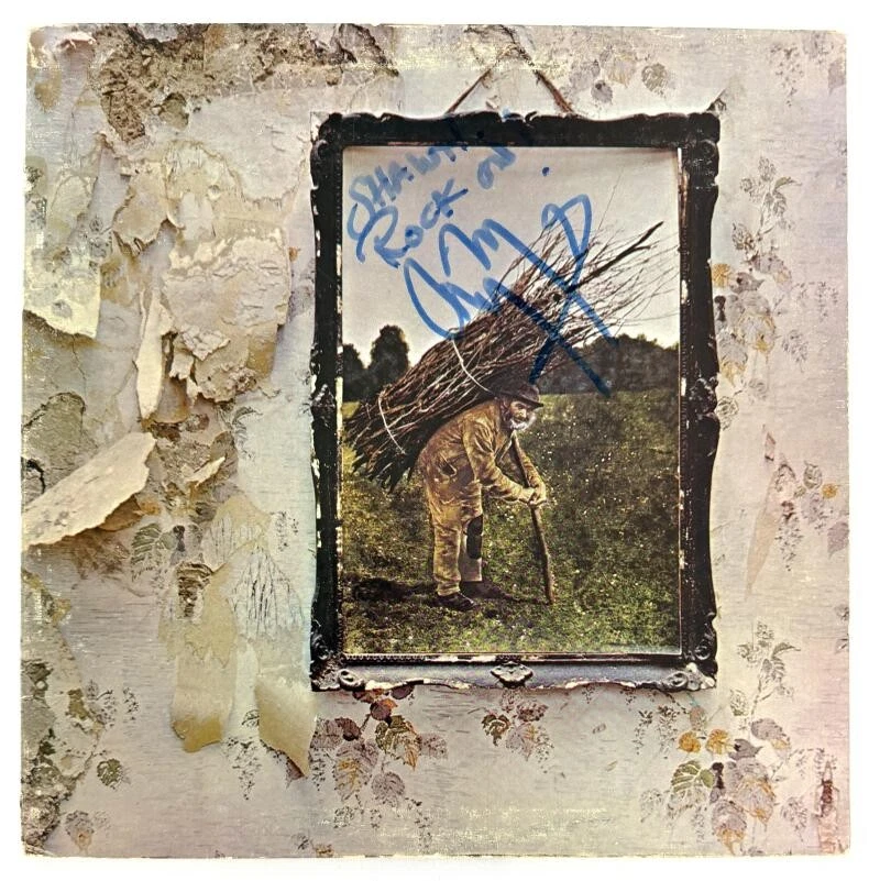 Jimmy Page Signed Autograph Led Zeppelin IV Album Vinyl Record LP w/ JSA COA