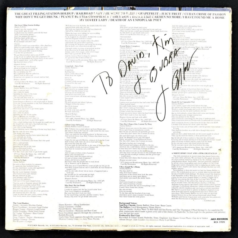 Jimmy Buffett Signed Autograph Album Vinyl Record - Parrothead Icon w/ JSA COA