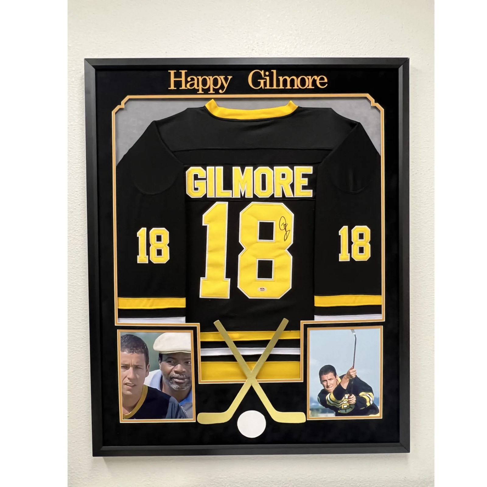 Adam Sandler Custom Framed Signed Happy Gilmore Hockey Jersey PSA Autographed