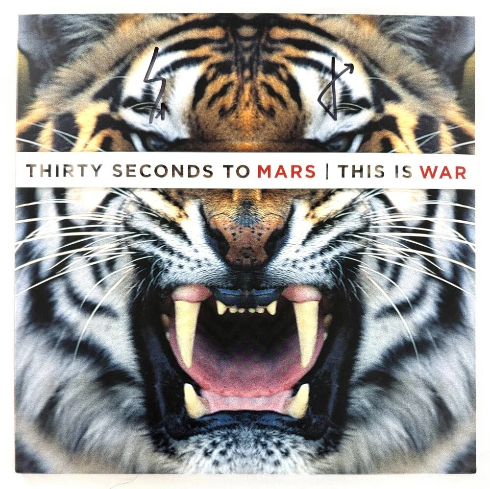 Thirty Seconds to Mars Signed Autograph This is War Album Record w/ Beckett COA