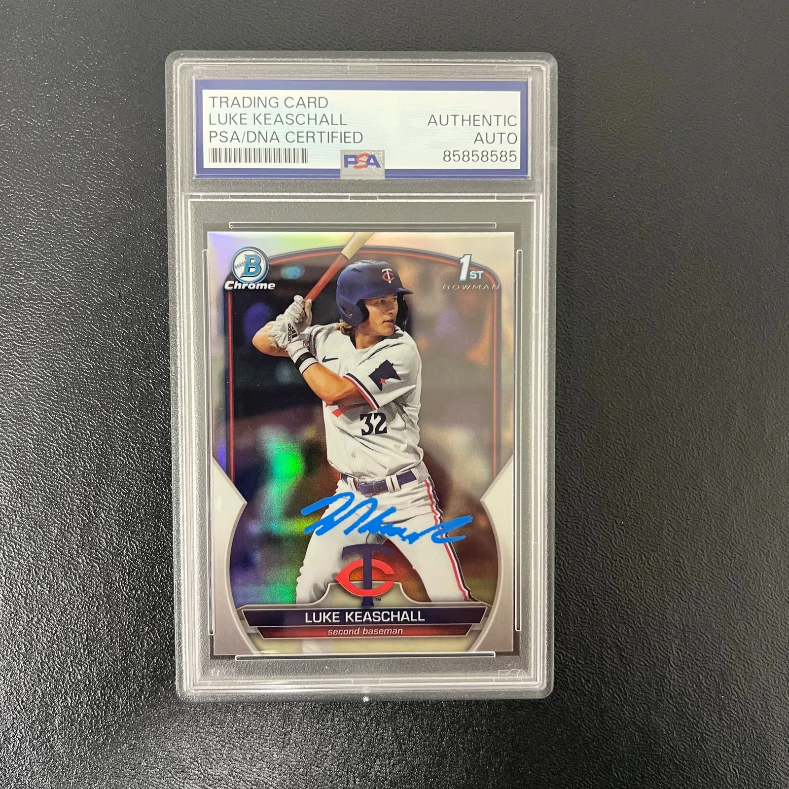 2023 Topps 1st Bowman Chrome#BDC-53 Luke Keaschall Signed Card PSA Twins