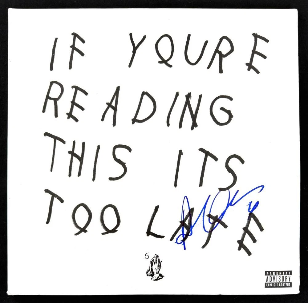 Drake Signed Autograph If You're Reading This It's Too Late Album Record JSA COA