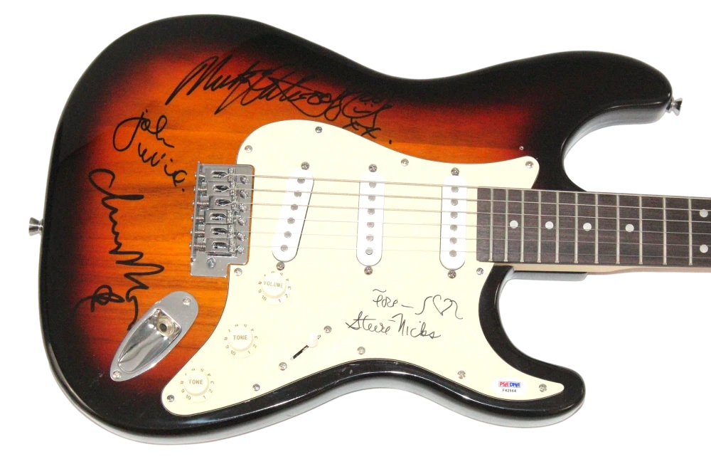Fleetwood Mac x4 Signed Guitar - Stevie Nicks Mick Christine McVie John JSA COA