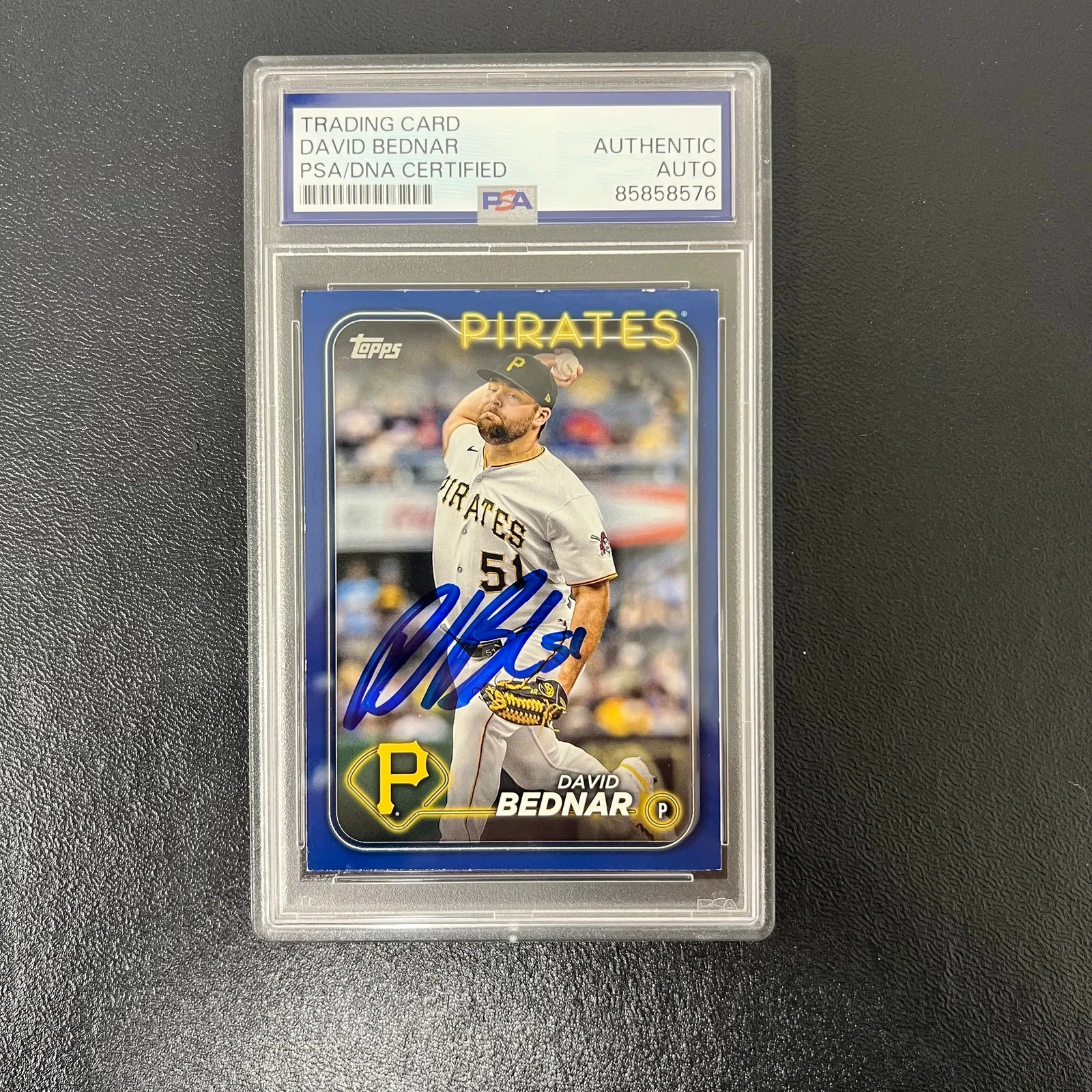 2024 Topps Series One#143 David Bednar Signed Card PSA Pittsburgh Pirates