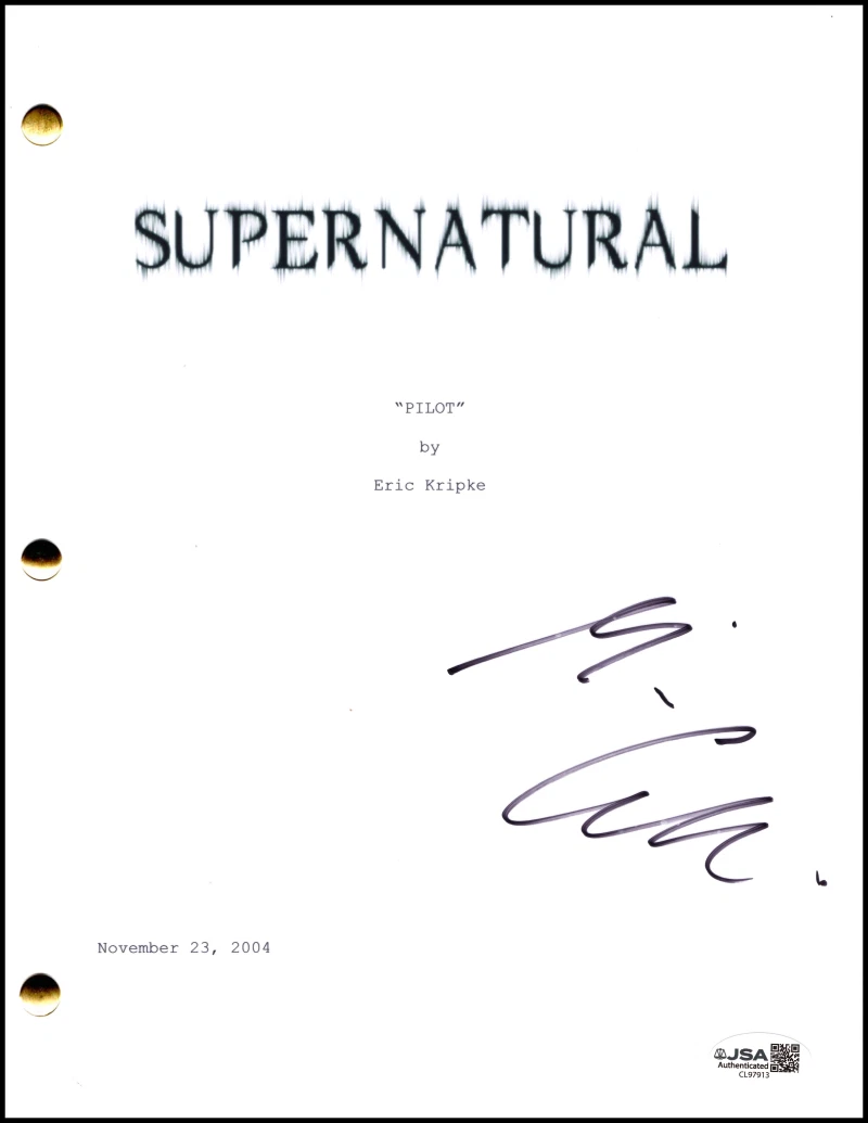 Misha Collins Signed Autograph Supernatural Script Screenplay - Castiel JSA COA