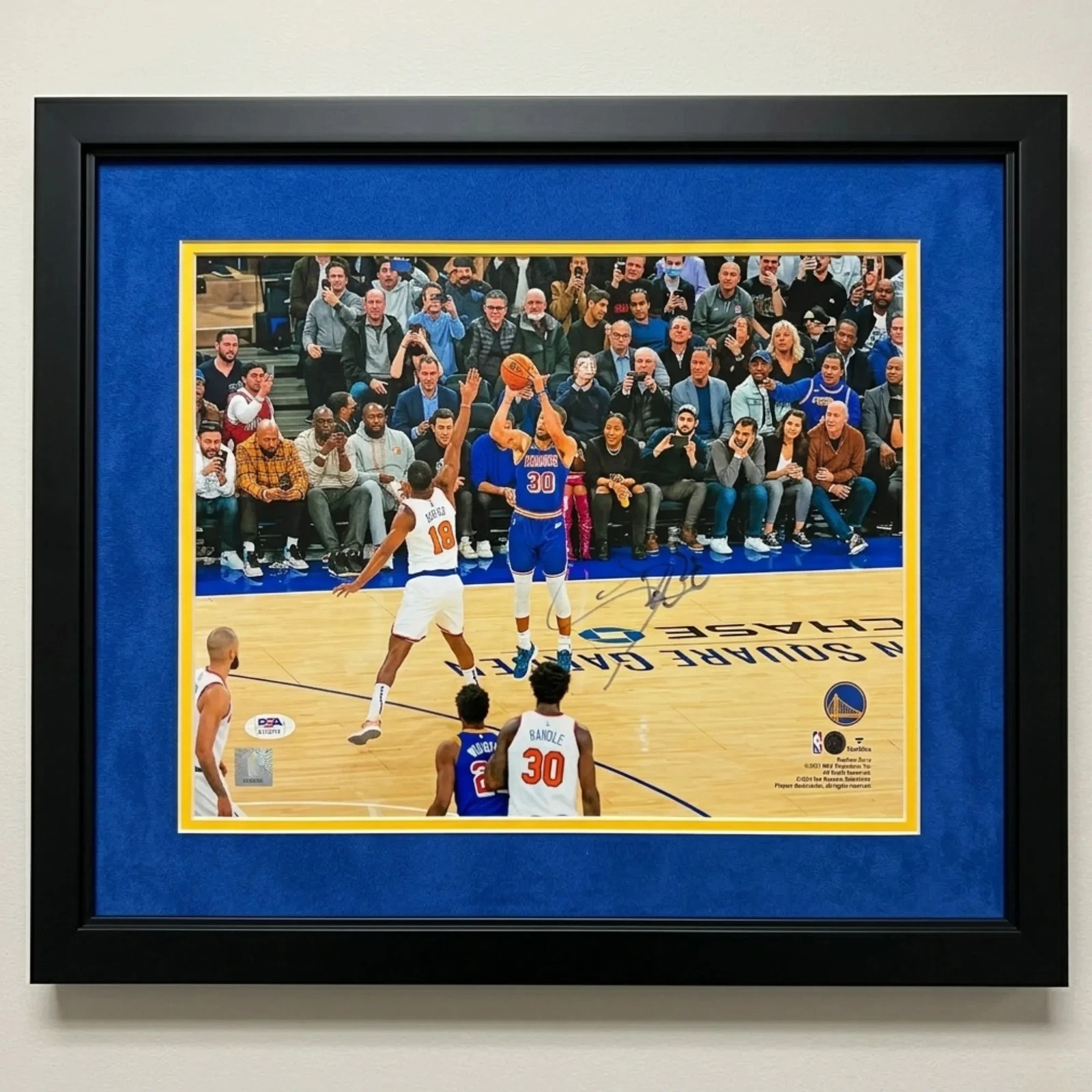 Stephen Curry Golden State Warriors Signed 11x14 Custom Framed Photo PSA