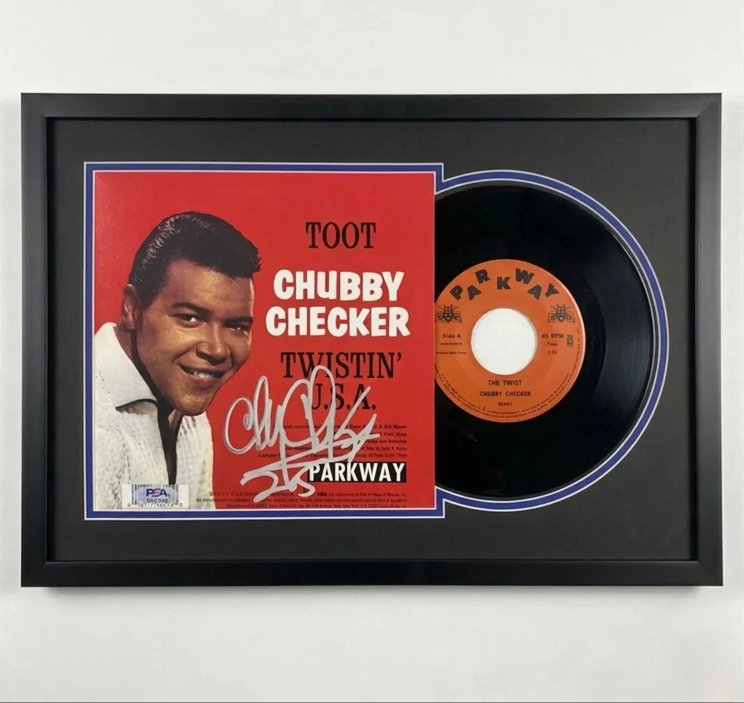 Chubby Checker Signed Custom Framed Twistin' U.S.A. Vinyl Album PSA Autographed