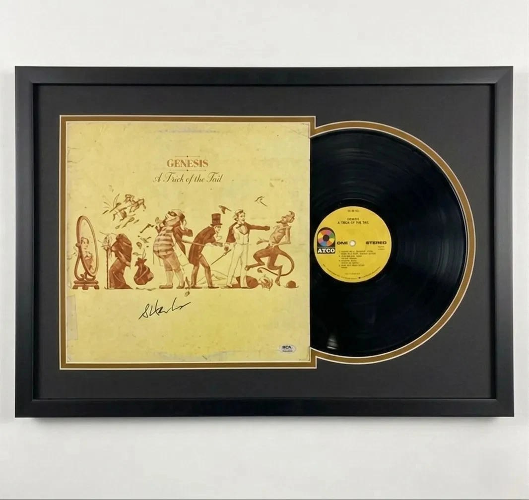 Steve Hackett Signed Custom Framed A Trick of the Tail Vinyl Album PSA Auth
