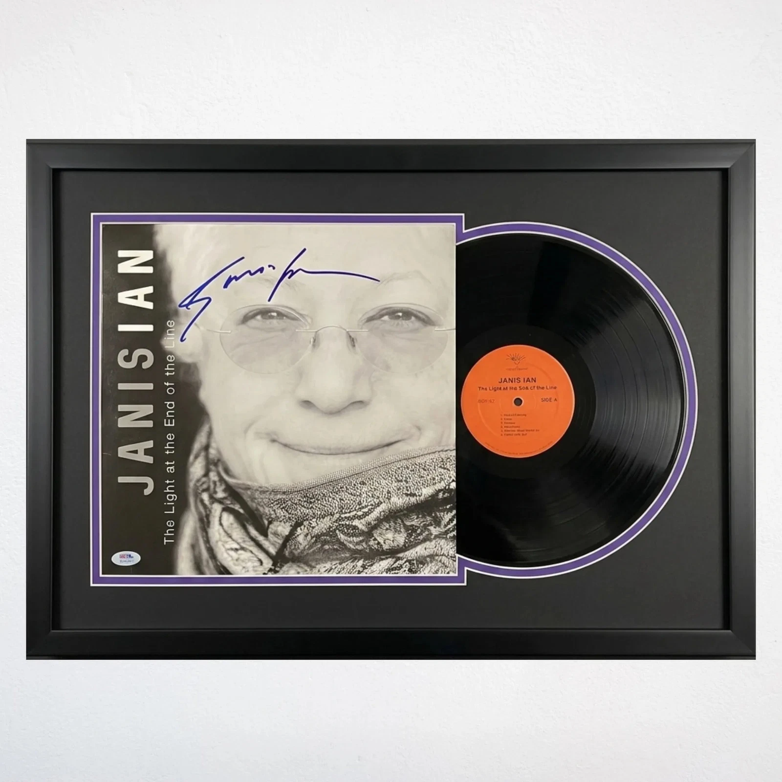 Janis Ian Signed The Light at the End of the Line Custom Framed Vinyl PSA Album