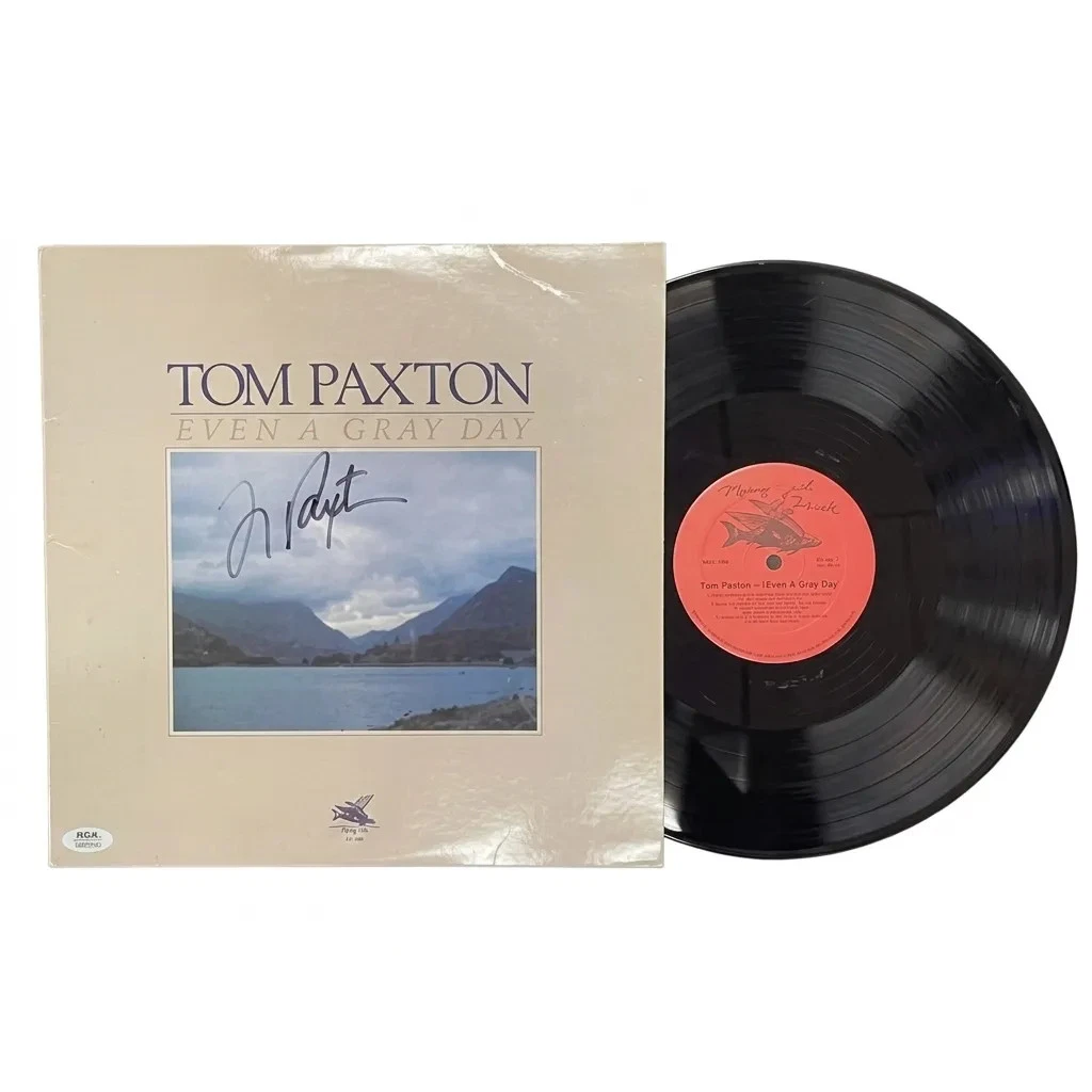 Tom Paxton Signed Even a Gray Day Vinyl PSA Album Autographed