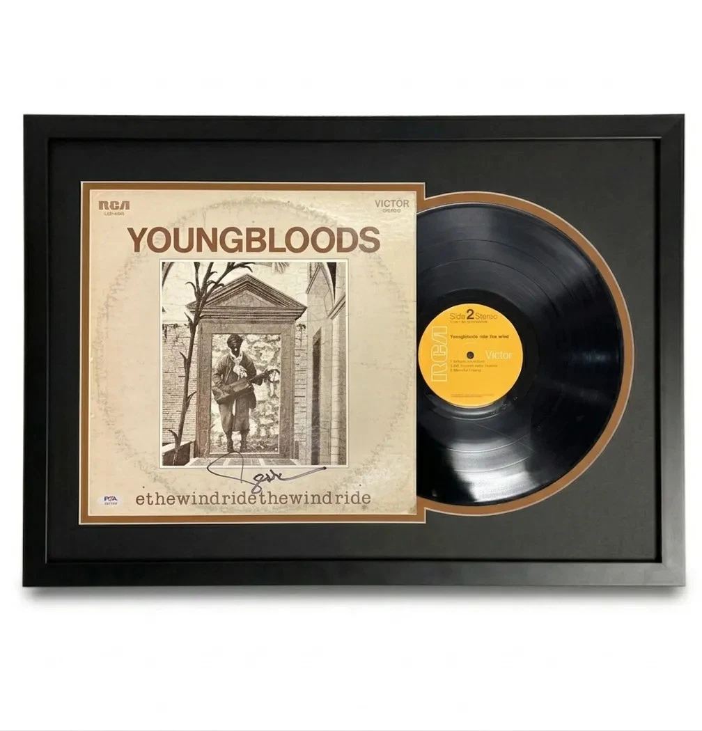 Jesse Colin Young Signed Ride the Wind Custom Framed Vinyl PSA Album autographed