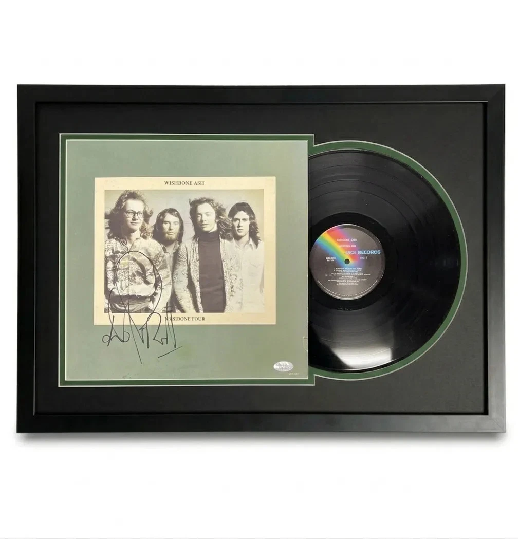 Andy Powell Signed Wishbone Four Custom Framed Vinyl PSA Album autographed