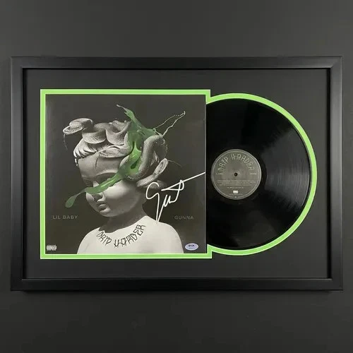 Gunna Signed Drip Harder Custom Framed Vinyl PSA Album autographed