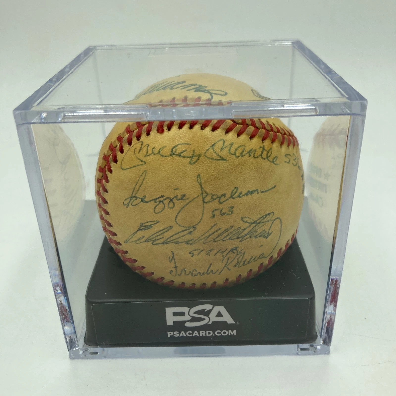 500 Home Run Signed Inscribed Baseball Mickey Mantle Ted Williams PSA 9 MINT