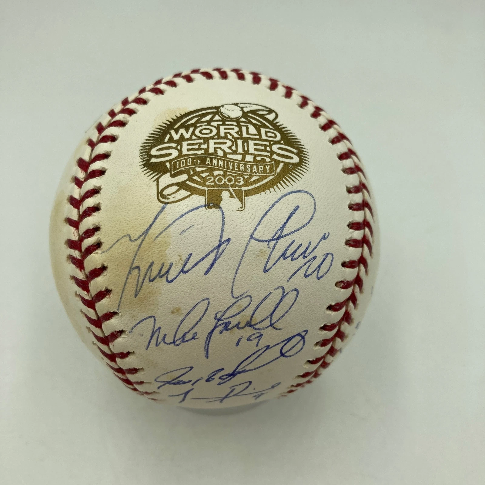 2003 Florida Marlins World Series Champs Team Signed W.S. Baseball JSA COA
