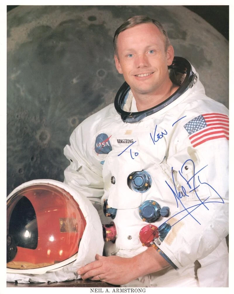 Neil Armstrong Signed Autograph 8x10 Photo Official NASA Apollo Portrait JSA COA