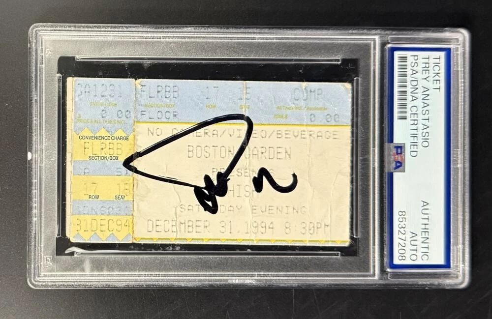 Trey Anastasio Signed Autograph Phish PSA/DNA COA Slabbed NYE Boston 1994 Ticket
