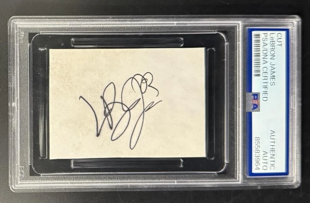 Lebron James Signed Autograph PSA/DNA Slabbed Cut - Rare Vintage Style Signature