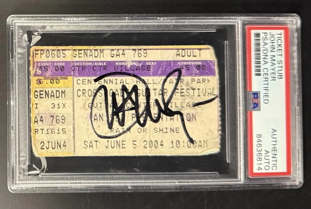 John Mayer Signed Autograph PSA/DNA COA Slabbed Guitar Fest 2004 Rare Ticket
