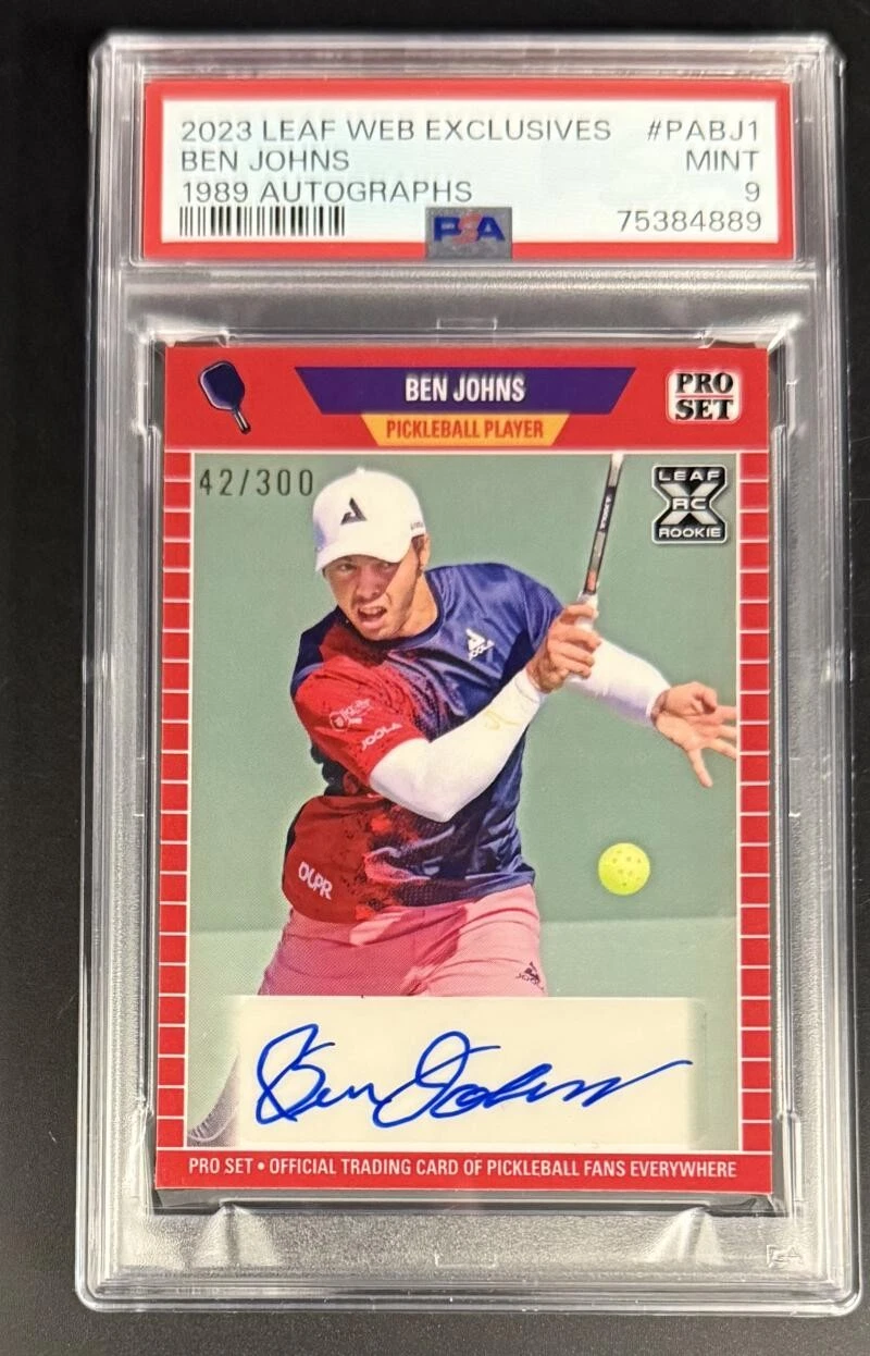 Ben Johns Signed Autograph PSA/DNA Leaf Web Pickleball Rookie Card - MINT 9