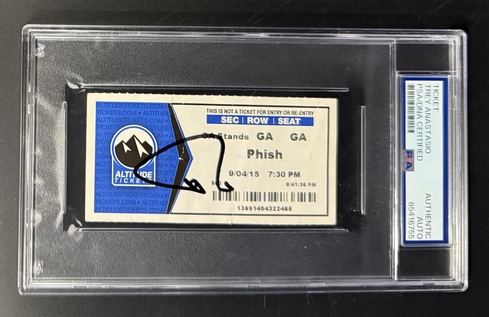 Trey Anastasio Phish Signed Autograph PSA/DNA COA Slabbed 2015 GA Stands Ticket