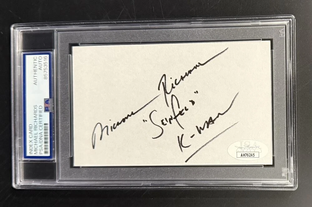 Michael Richards Signed Autograph PSA/DNA Slabbed 3x5 Index Card Seinfeld K-Man