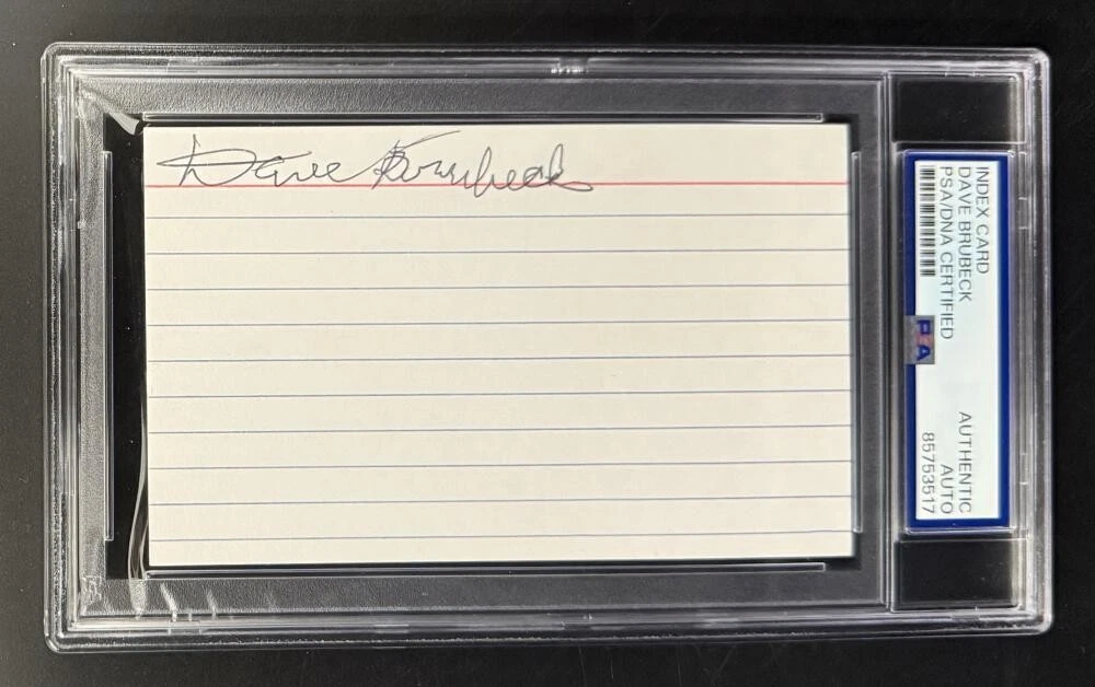 Dave Brubeck Signed Full Autograph PSA/DNA COA Slabbed Cut Note Card Jazz Legend