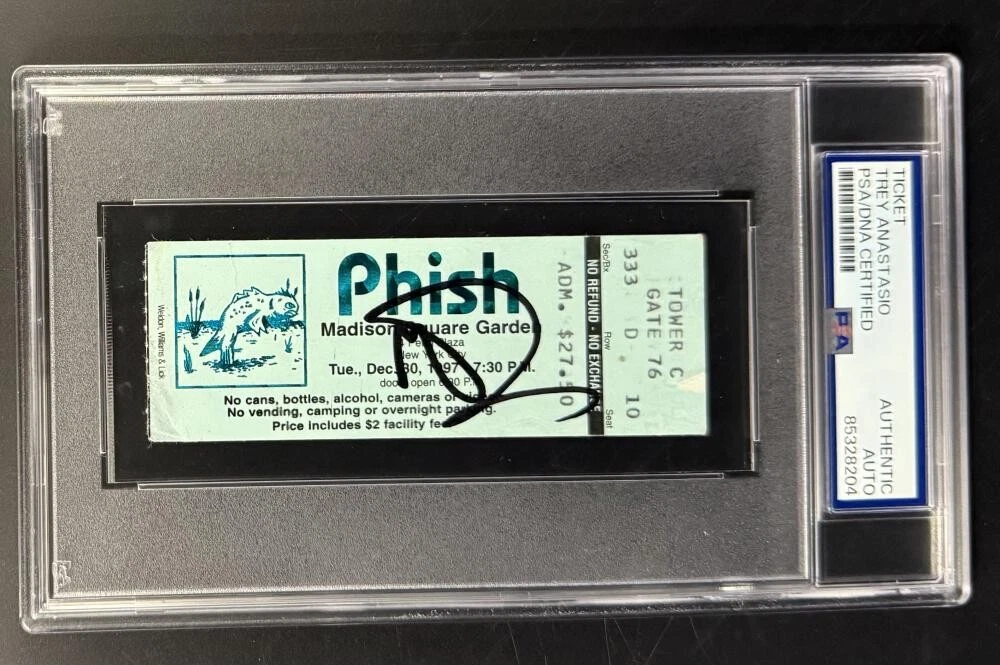 Trey Anastasio Phish Signed Autograph PSA/DNA COA Slabbed NYE '97 Pollock Ticket