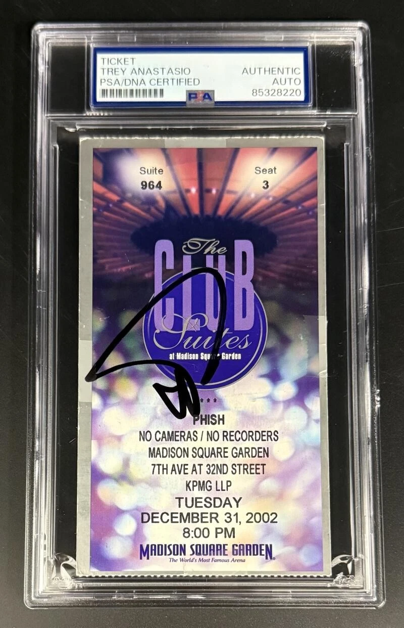 Trey Anastasio Phish Signed Autograph PSA/DNA COA Slabbed 2002 NYE Suite Ticket