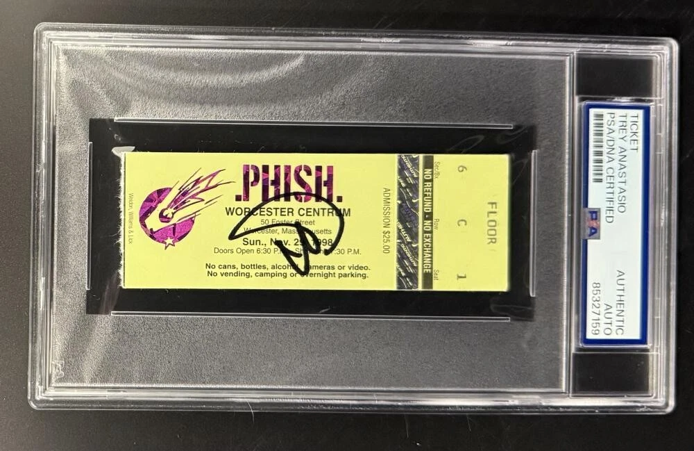 Trey Anastasio Phish Signed Autograph PSA/DNA COA Slab Pollock Centrum MA Ticket