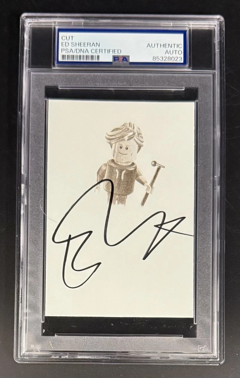 Ed Sheeran Signed Autograph PSA/DNA COA Slabbed Full Signature Cut Card A