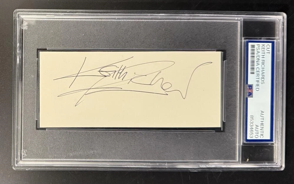 Keith Richards Signed Autograph PSA/DNA COA Slabbed Rolling Stones Signature Cut