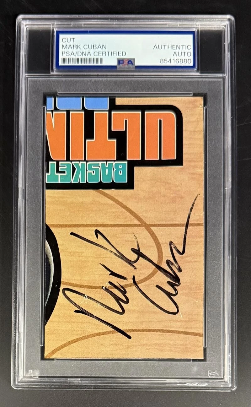 Mark Cuban Signed PSA/DNA Slabbed Cut w/ Full Every Letter Autograph Dallas Mavs