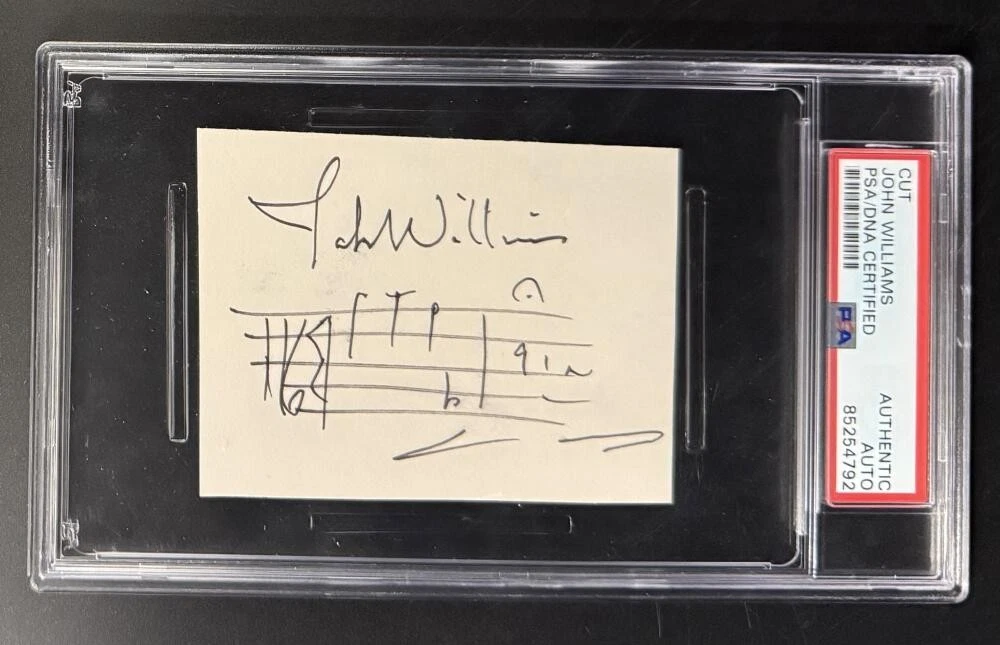 John Williams Signed Autograph PSA/DNA Slabbed 3x5 Index w/ Jaws Music Notation