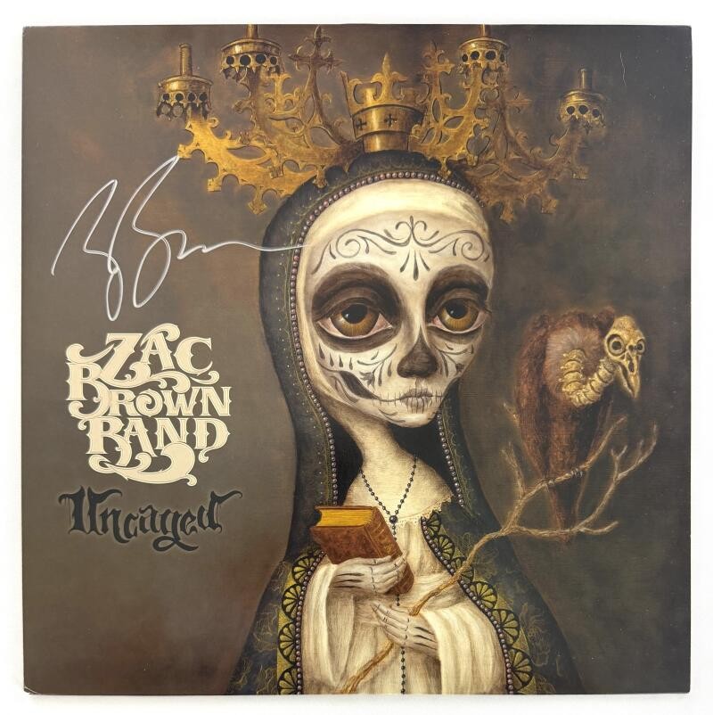 Zac Brown Signed Autograph ZBB Uncaged Album Vinyl Record LP - Band w/ JSA COA