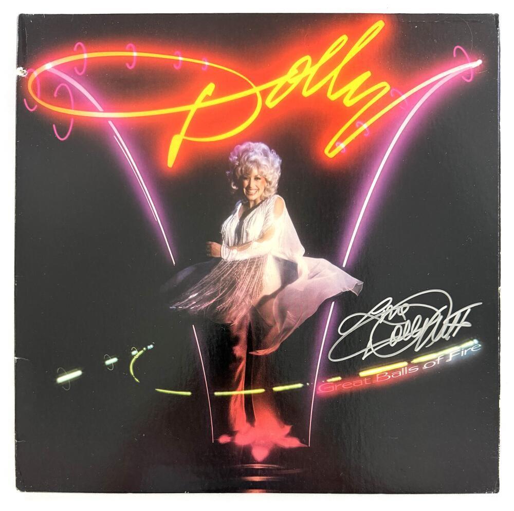 Dolly Parton Signed Autograph Great Balls of Fire Album Vinyl Record w/ JSA COA