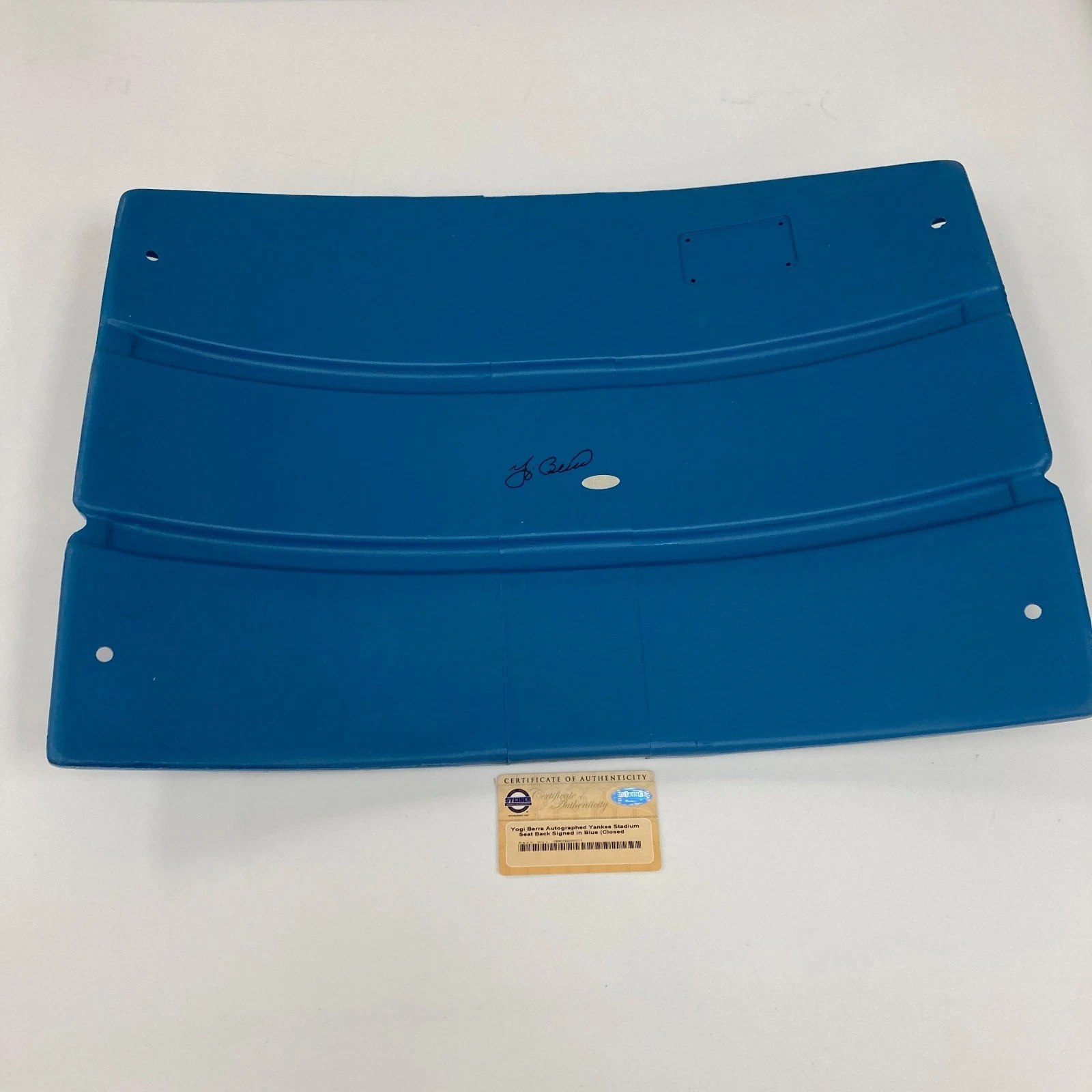 Yogi Berra Signed Yankee Stadium Game Used Original Seatback Steiner COA