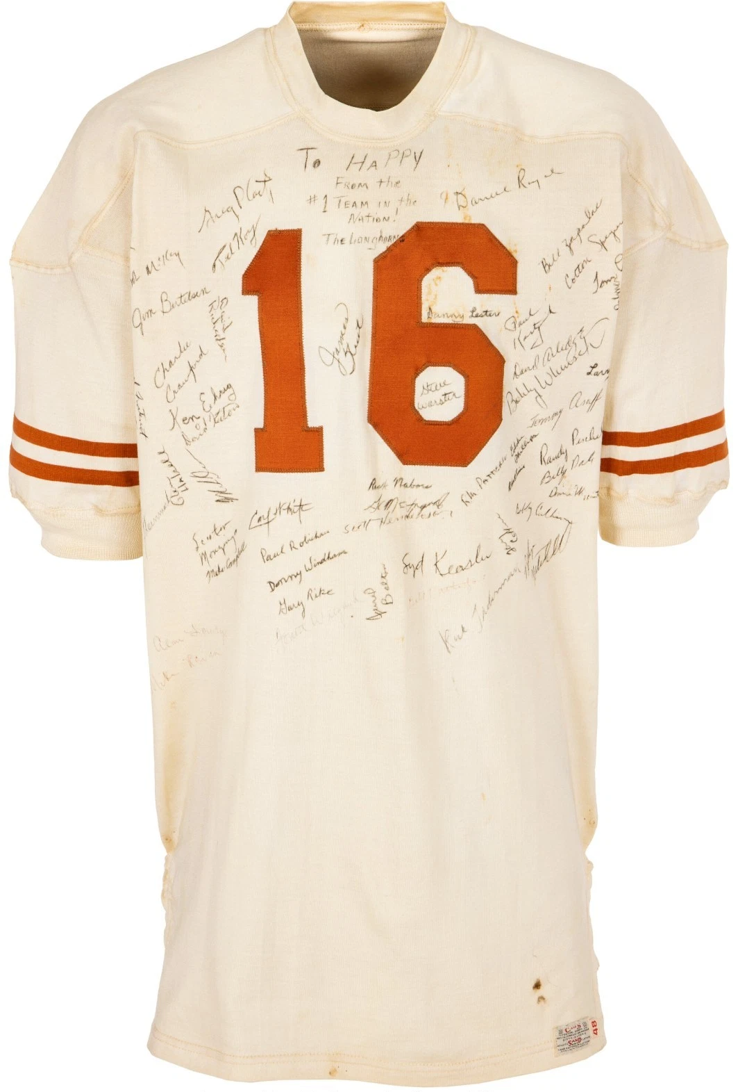 1969 Texas Longhorns NCAA National Champs Team Signed Game Issued Jersey PSA DNA